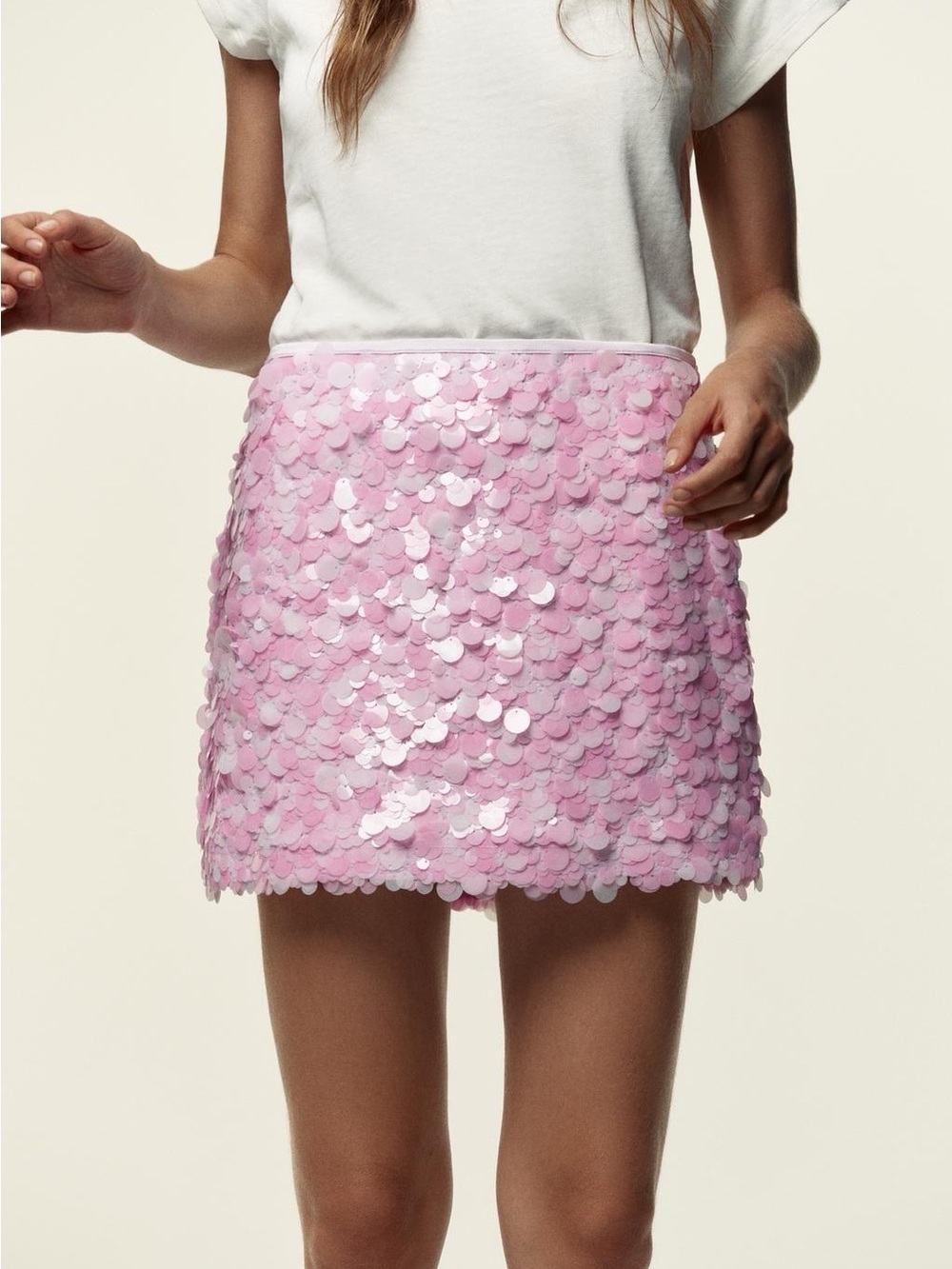 Zara Pink Sequin Mini Skirt